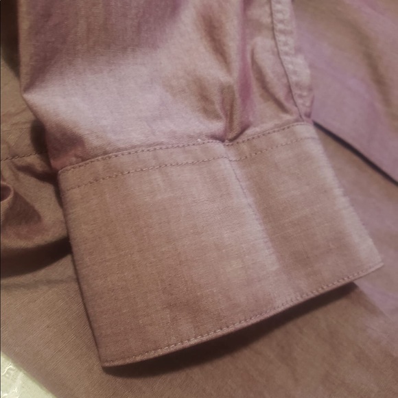 Calvin Klein Burgundy Button Up Collared Men Shirt - Picture 4 of 5